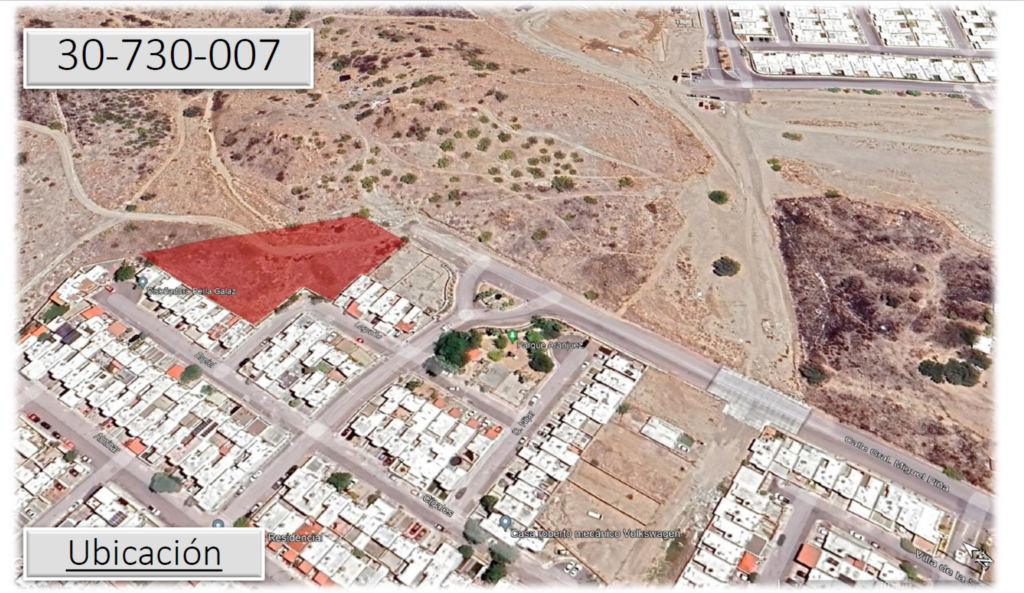 LOTE 5 TERRENO CON UNA SUPERFICIE DE 3,767.66 M2, FRACC. ARANJUEZ, HILLO., SON.