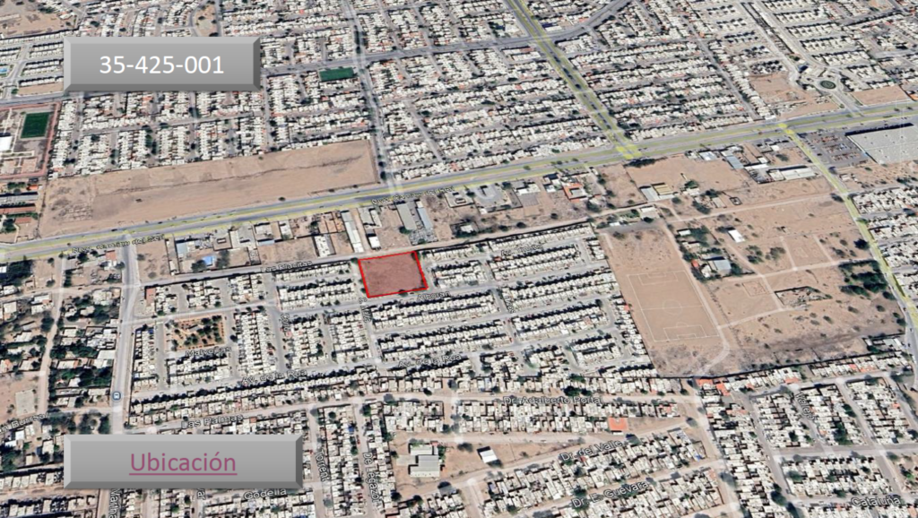 LOTE 4 TERRENO CON UNA SUP DE 3,839.6 M2 FRACC ALEGRANZA, HILLO., SON.