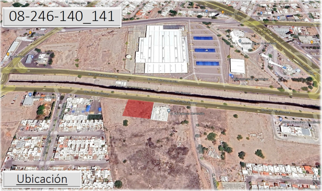 LOTE 6 TERRENO CON SUP 1,204 M2  EN BLVD. PASEO RIO SONORA, HILLO. SON.